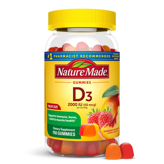 Gomitas Nature Made vitamina D3 2000 UI apoyo huesos e inmunidad