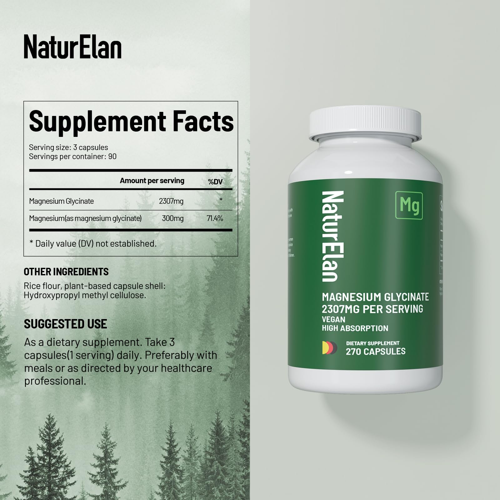 NaturElan vitamina D3 K2 y magnesio glicinato sin gluten ni OGM