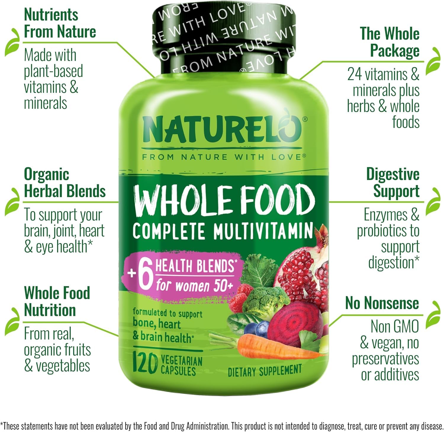 NATURELO multivitamínico con extractos de vegetales orgánicos