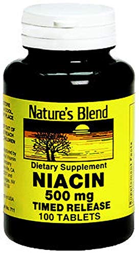 Nature's Blend Niacina 500 mg 100 tabletas suplemento salud