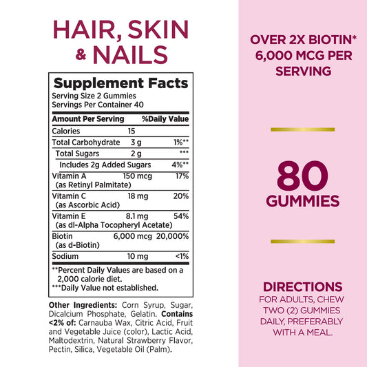 Nature's Bounty 80 gomitas avanzadas para cabello y uñas