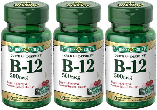 Nature's Bounty B-12 500 mcg tabletas rápida disolución 300 unidades