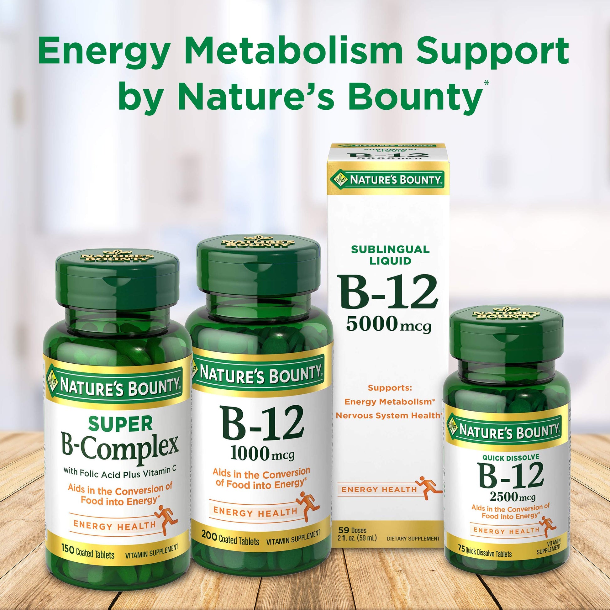 Información nutricional vitamina B12 Nature's Bounty