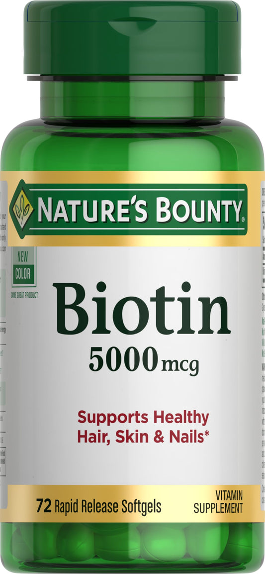Nature's Bounty Biotina 5000mcg cápsulas liberación rápida 72 unidades