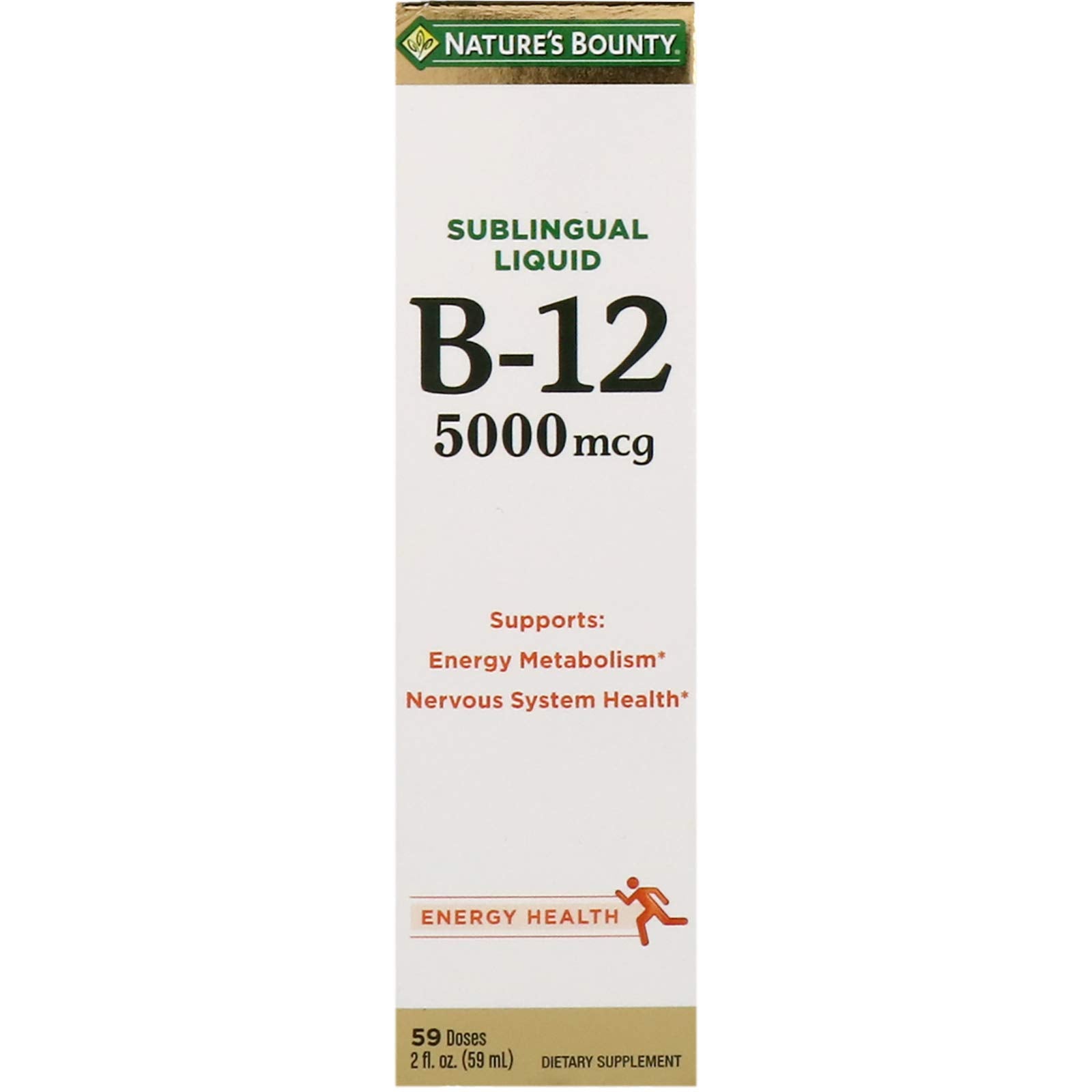 Nature's Bounty botella suplemento vitamina b-12 5000 mcg 2oz