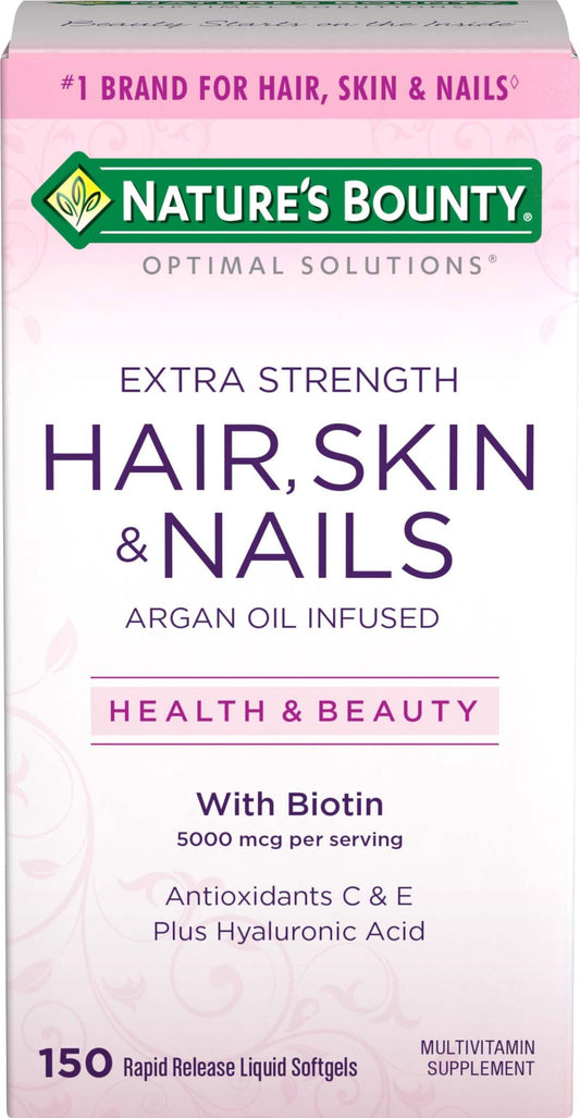 Nature's Bounty Cápsulas de Biotina 5000mcg para cabello piel uñas