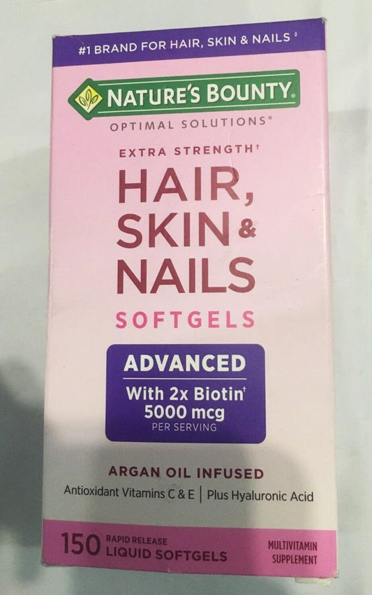 Nature's Bounty cápsulas para cabello piel y uñas con biotina
