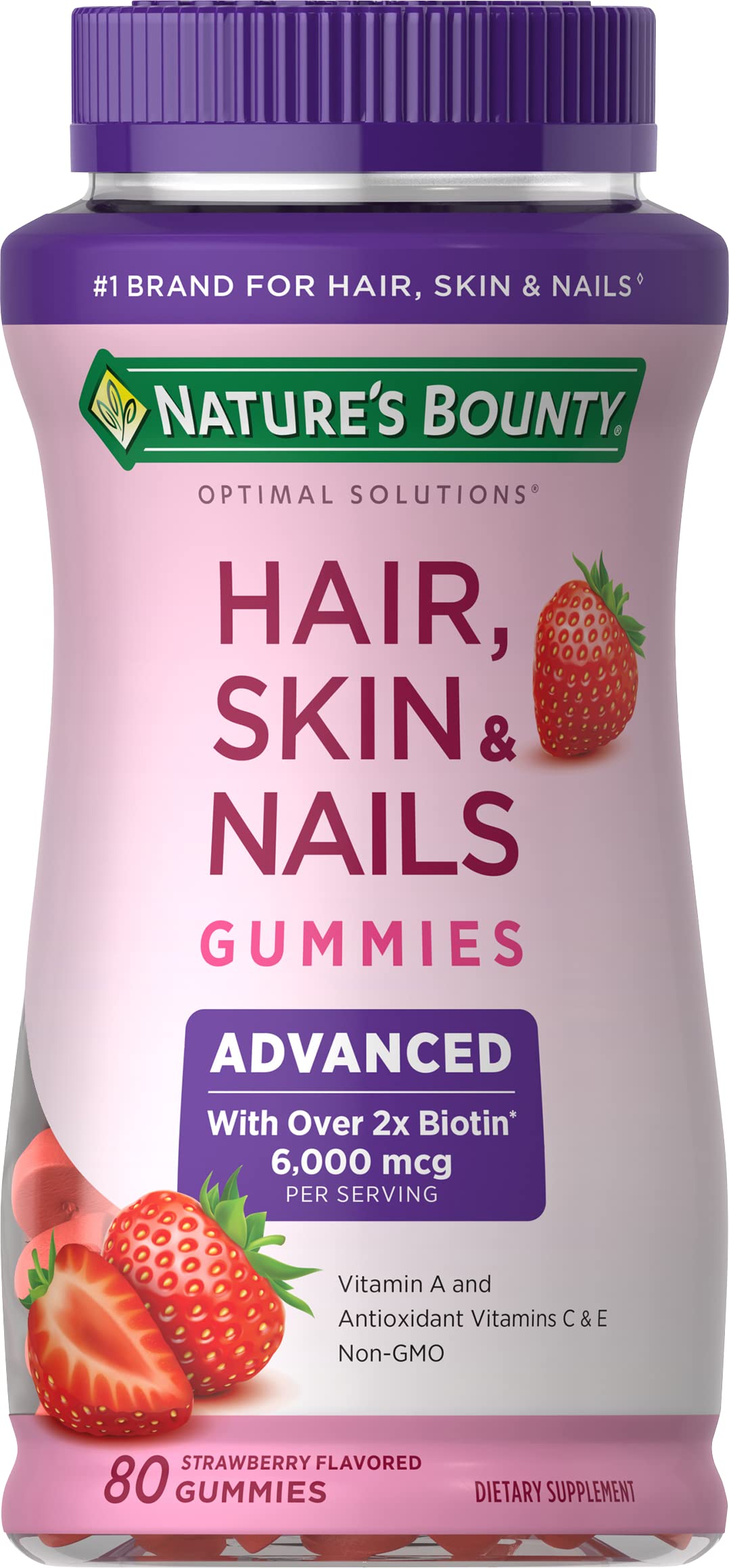 Nature's Bounty gomitas biotina para cabello y piel sabor fresa