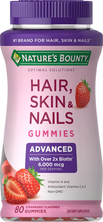 Nature's Bounty gomitas biotina para cabello y piel sabor fresa