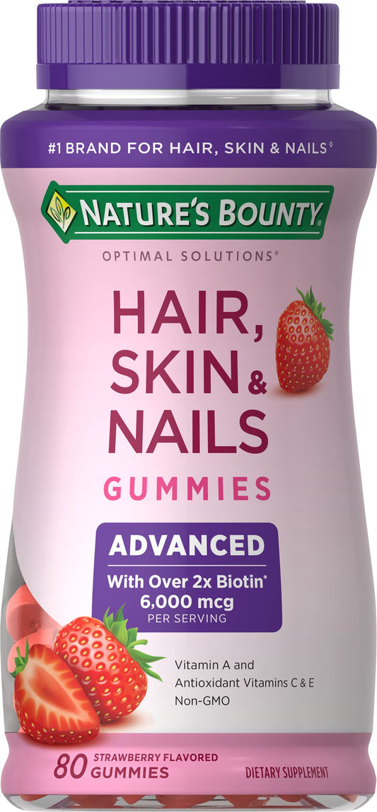 Nature's Bounty gomitas biotina para cabello y piel sabor fresa