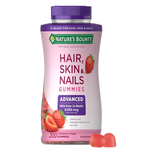 Gomitas Nature's Bounty para cabello piel y uñas sabor fresa