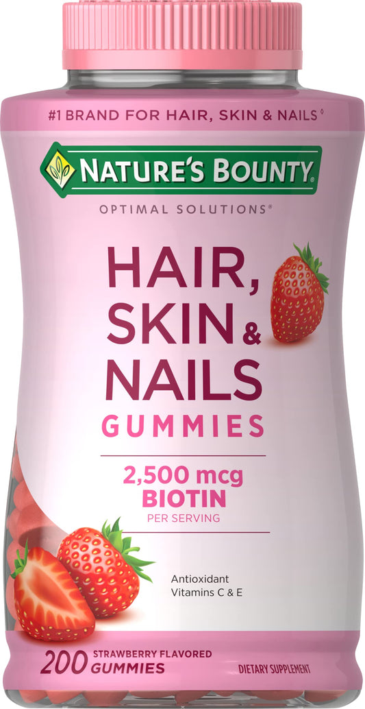Nature's Bounty gomitas cabello piel uñas 200 unidades sabor fresa