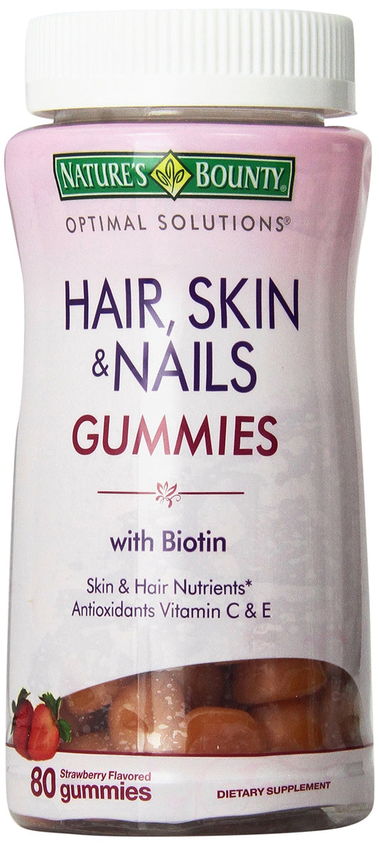 Paquete Nature's Bounty gomitas cabello piel y uñas 80 unidades