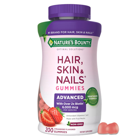 Envase Nature's Bounty gomitas para cabello piel y uñas