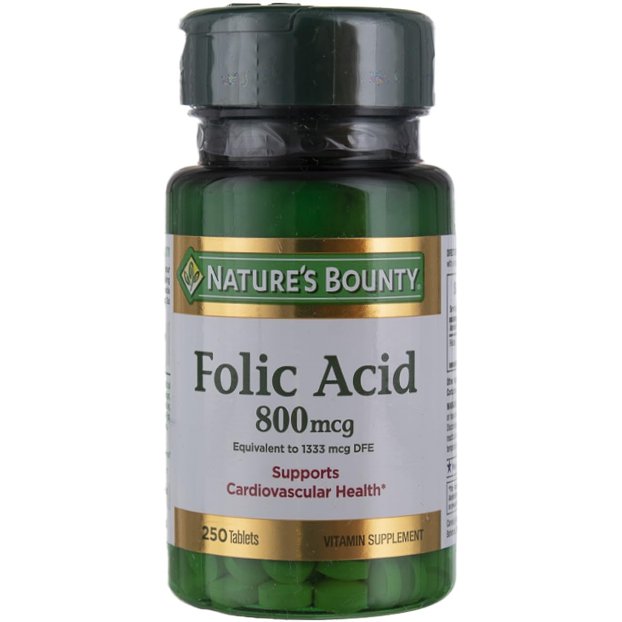 Nature's Bounty suplemento ácido fólico salud cardiovascular