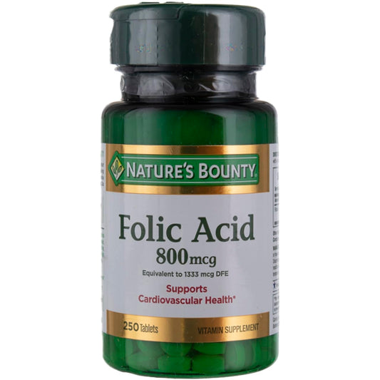 Nature's Bounty suplemento ácido fólico salud cardiovascular
