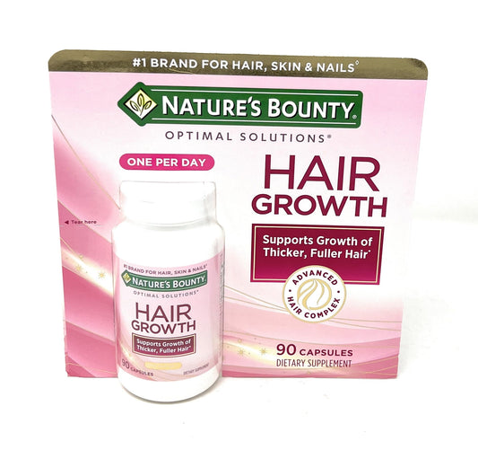 Botella Nature's Bounty suplemento crecimiento capilar 90 cápsulas