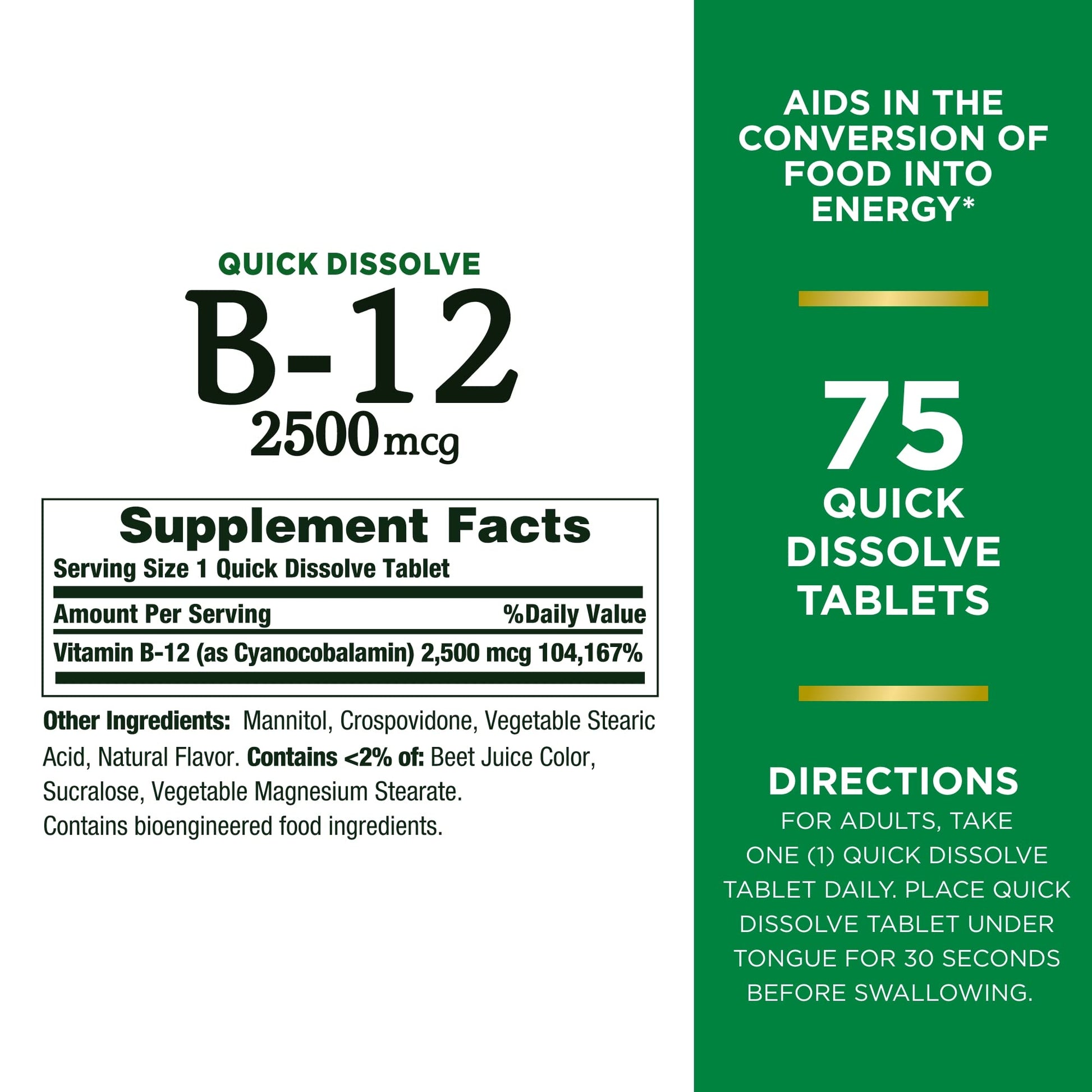 Nature's Bounty Vitamina B12 sabor cereza