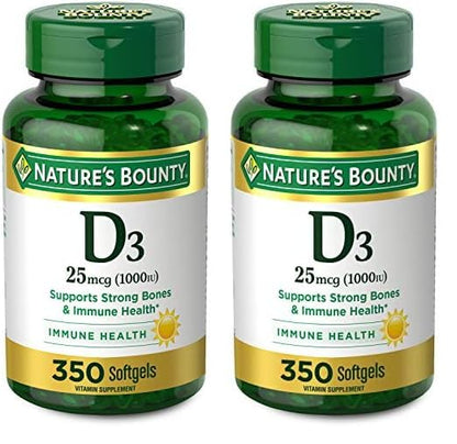 Nature's Bounty Vitamina D3 1000 IU 350 cápsulas blandas pack de 2