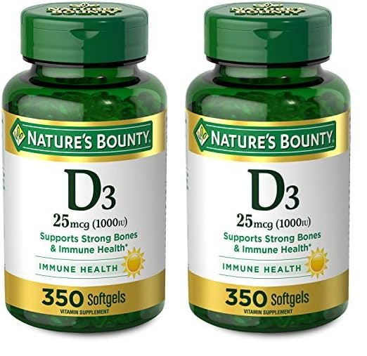 Nature's Bounty Vitamina D3 1000 IU 350 cápsulas blandas pack de 2