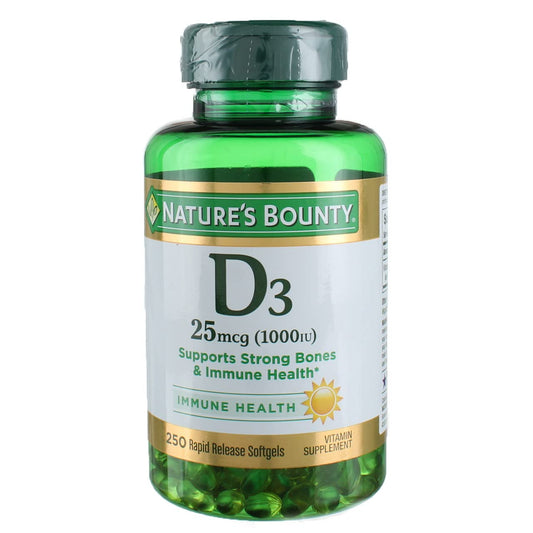 Nature's Bounty vitamina d3 1000 ui cápsulas liberación rápida