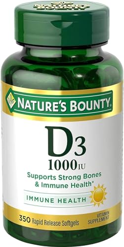 Nature's Bounty Vitamina D3 1000 UI softgels en botella