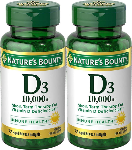 Nature's Bounty vitamina d3 10000 ui paquete de 2 botellas