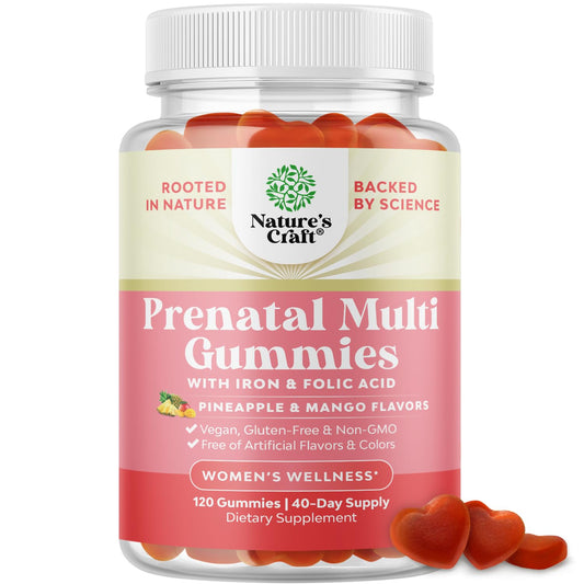Natures Craft gominolas prenatales veganas sabor piña mango 120 unidades