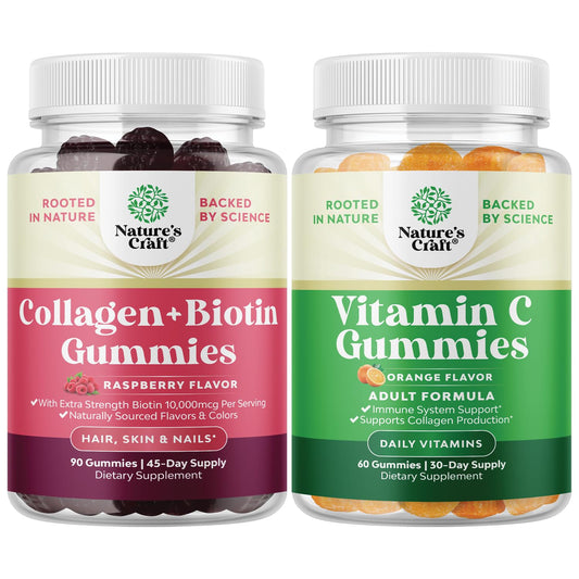 Pack Natures Craft gomitas para cabello piel y uñas con biotina