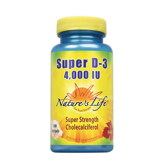 Botella de Nature's Life Vitamina D3 4000 UI cápsulas blandas