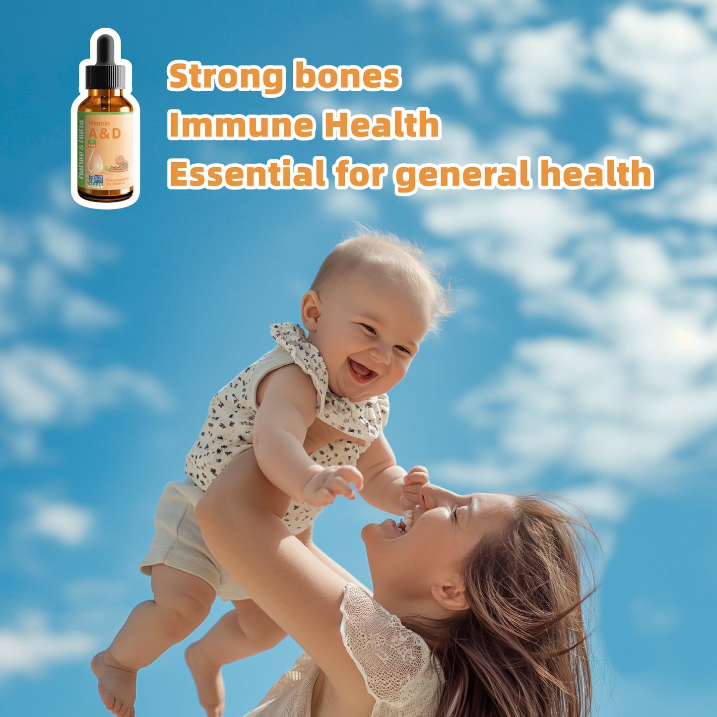 Nature's Nutra Vitamina A&D frasco parte trasera