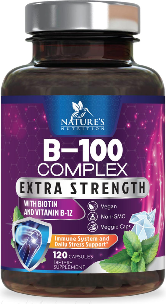 Nature's Nutrition cápsulas complejo B apoyo energía sistema inmune