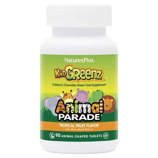 Natures Plus Animal Parade KidGreenz tabletas masticables sabor fruta tropical
