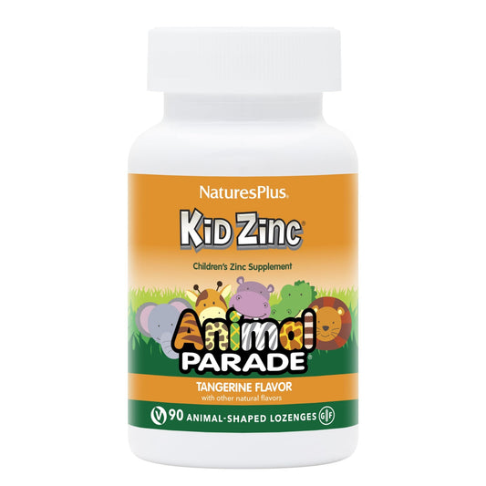 Natures Plus KidZinc pastillas sabor mandarina forma animales