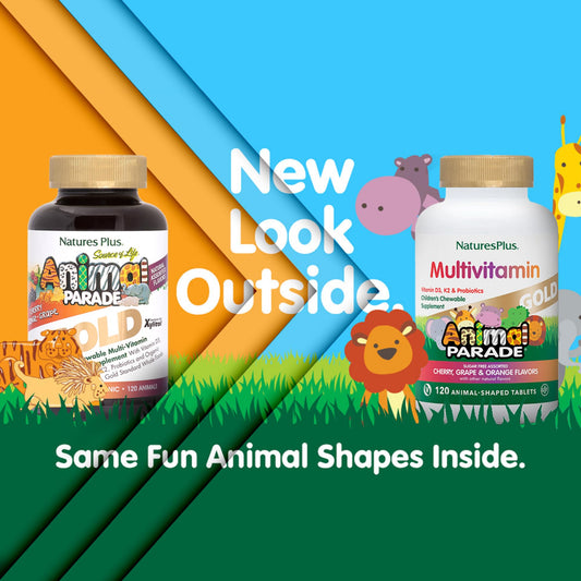 Natures Plus multivitamina infantil con divertidas formas.