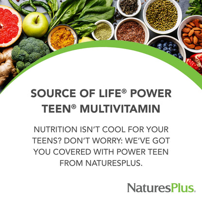 Natures Plus Power Teen fuente de vida multivitaminas