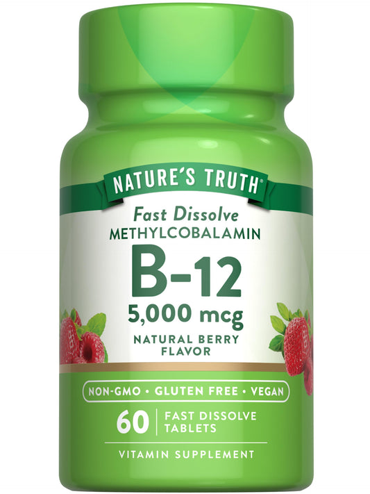 Nature's Truth vitamina B12 tabletas de disolución rápida sabor berry