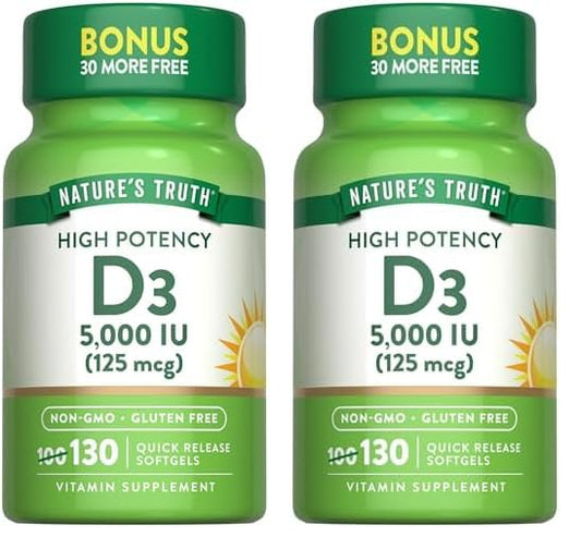 Nature's Truth Vitamina D3 5000 UI 130 cápsulas softgels