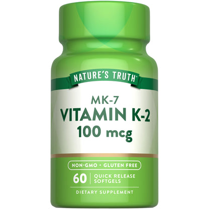 Nature's Truth Vitamina K2 MK-7 100 mcg en cápsulas blandas