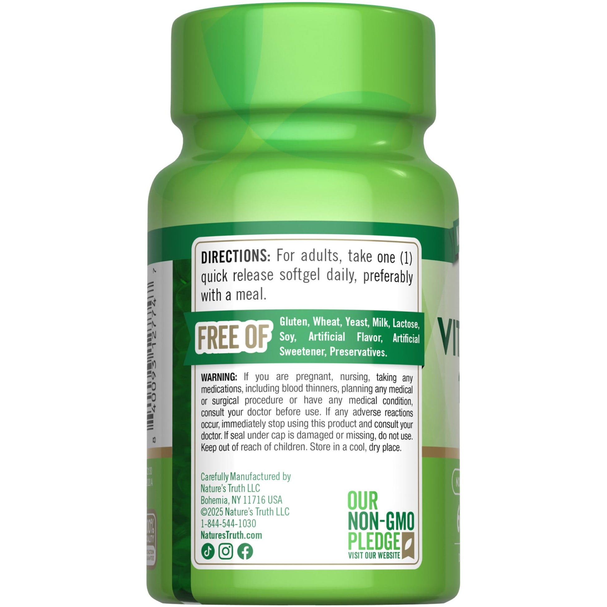 Suplemento diario vitamina K2 MK-7 Nature's Truth cápsulas blandas