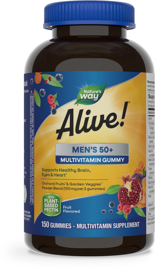 Nature's Way Alive! multivitaminas en gomas para hombres 50+.