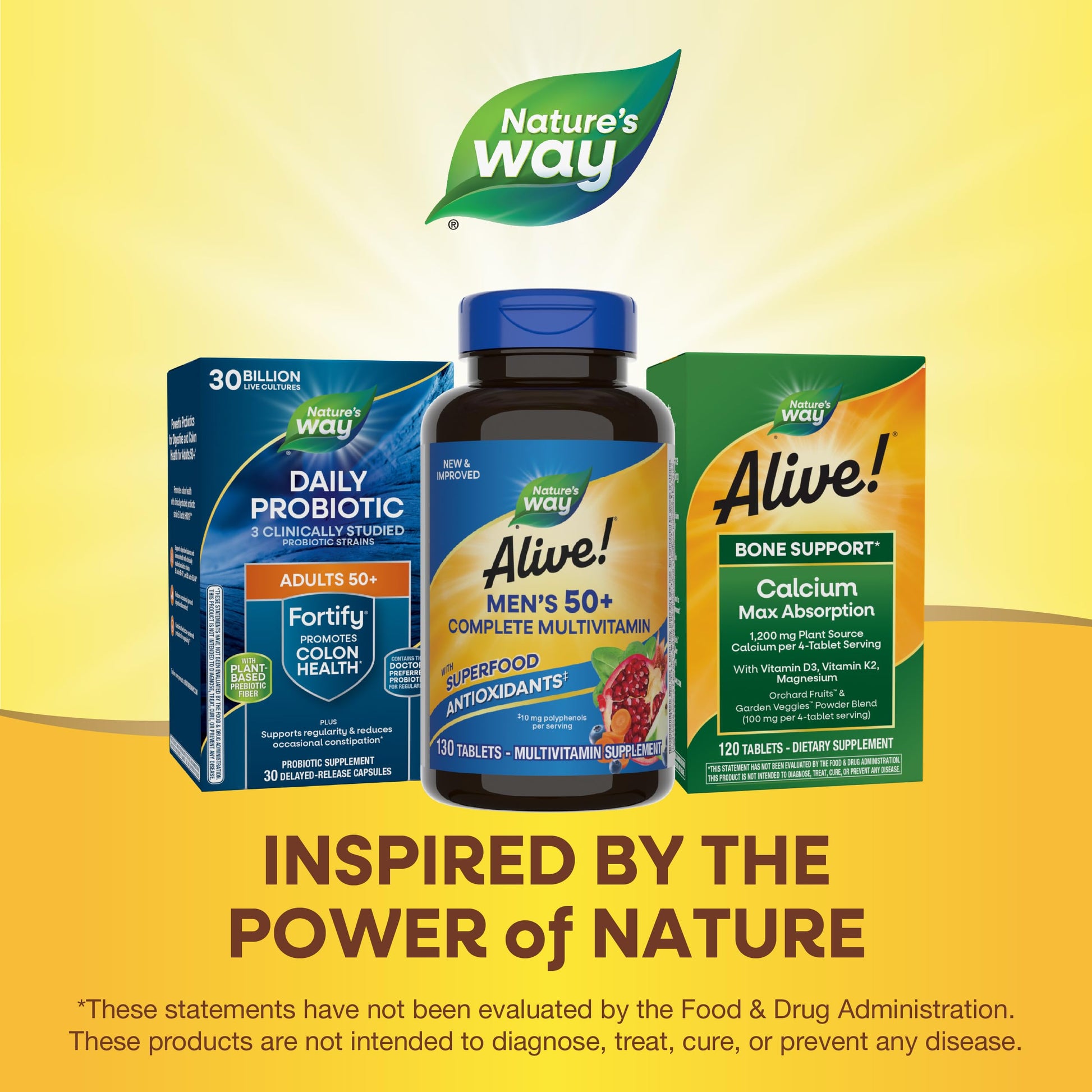 Nature's Way Alive multivitamínicos inspirados por la naturaleza.