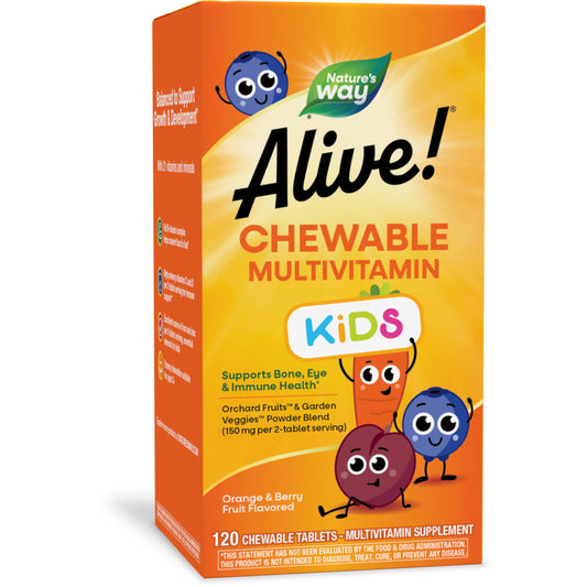 Nature’s Way Alive! multivitaminas masticables niños envase