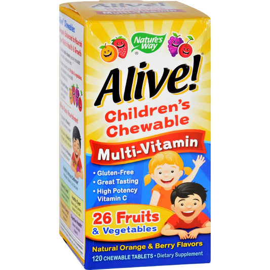 Nature's Way Alive multivitamínico infantil masticable envase frontal