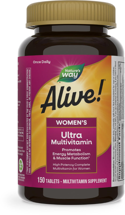 Envase de Alive! multivitamínico para mujeres de Nature's Way.