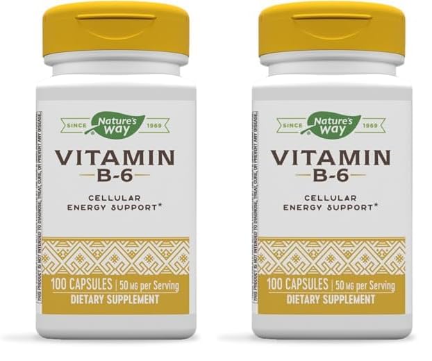 Nature's Way vitamina B6 apoyo energía celular 100 cápsulas