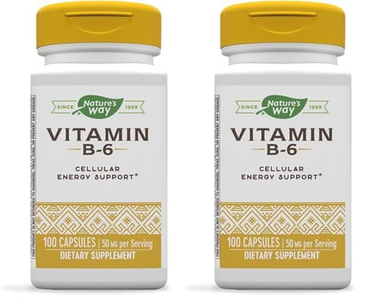 Nature's Way vitamina B6 apoyo energía celular 100 cápsulas