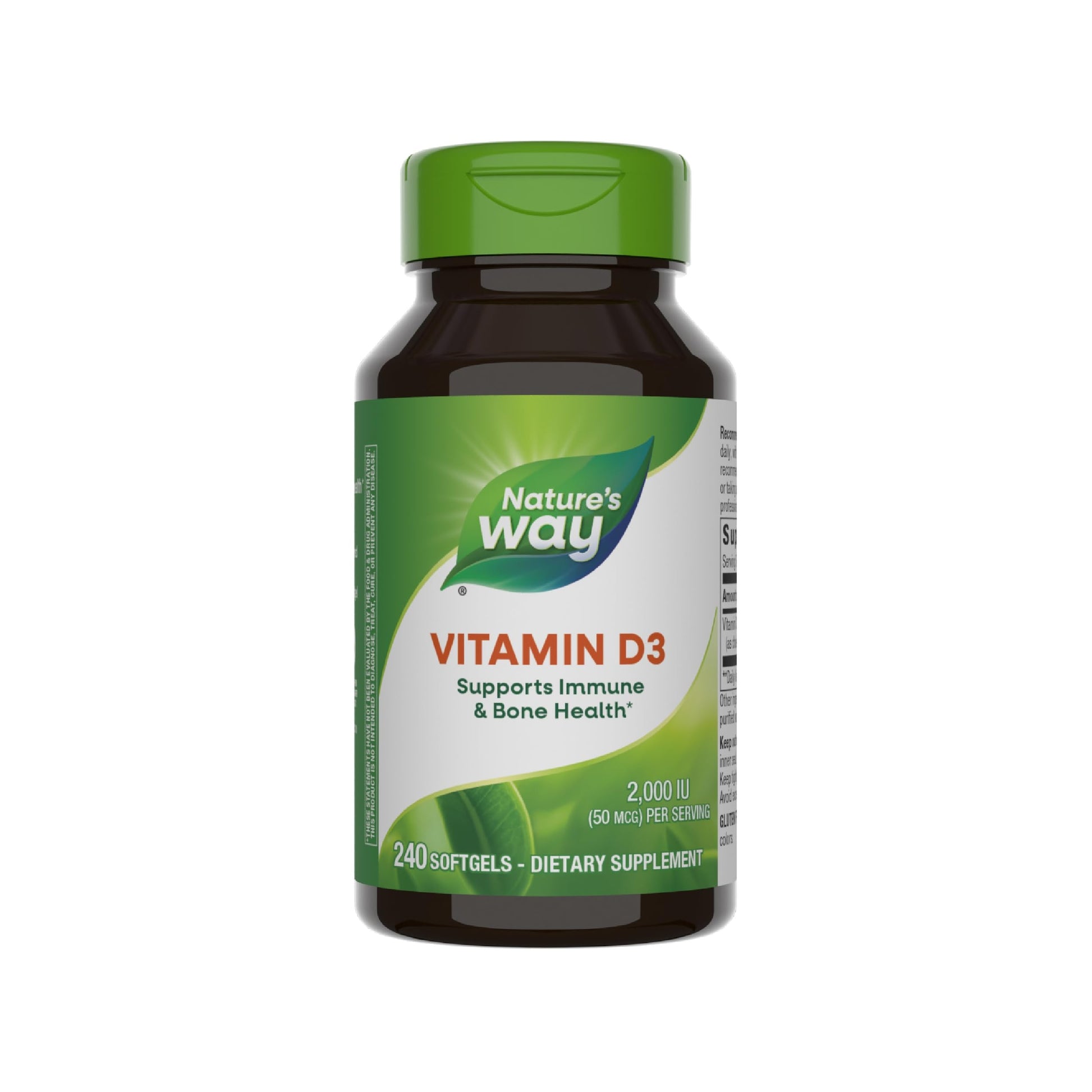 Nature's Way Vitamina D3 2000 IU suplemento salud ósea e inmunidad