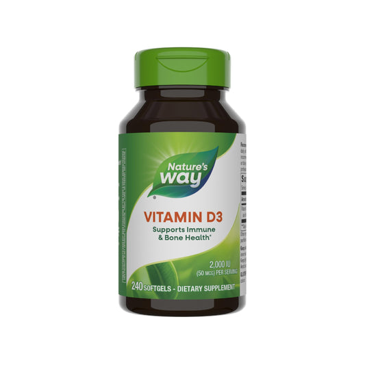 Nature's Way Vitamina D3 2000 IU suplemento salud ósea e inmunidad