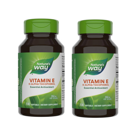 Botella Nature's Way Vitamina E d-alfa tocoferol 100 cápsulas blandas